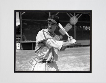 Stan Musial, St. Louis Cardinals (Batting) Double Matted 8" X 10" Photograph (Unframed)