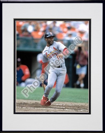 Ozzie Smith, St. Louis Cardinals Double Matted 8" X 10" Photograph in Black Anodized Aluminum Frame