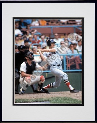 Carl Yastrzemski, Boston Red Sox Double Matted 8" X 10" Photograph in Black Anodized Aluminum Frame