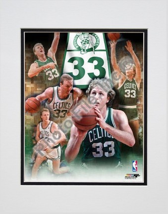 Larry Bird, Boston Celtics "Legends Of The Game Composite" Double Matted 8" X 10" Photograph (Unfram