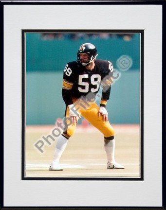 Jack Ham, Pittsburgh Steelers Double Matted 8" X 10" Photograph in Black Anodized Aluminum Frame