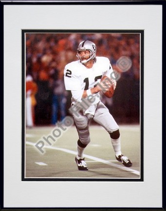 Ken Stabler, Oakland Raiders Double Matted 8" X 10" Photograph in Black Anodized Aluminum Frame