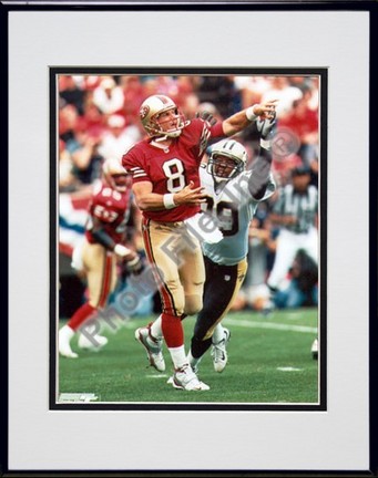 Steve Young Double Matted 8" X 10" Photograph in Black Anodized Aluminum Frame