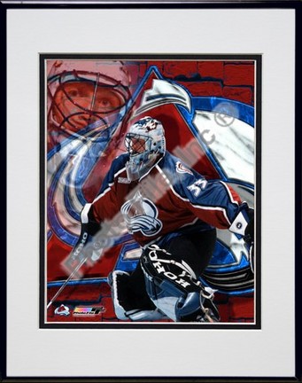 Patrick Roy, Colorado Avalanche "Portrait Plus" Double Matted 8" X 10" Photograph in Black Anodized 