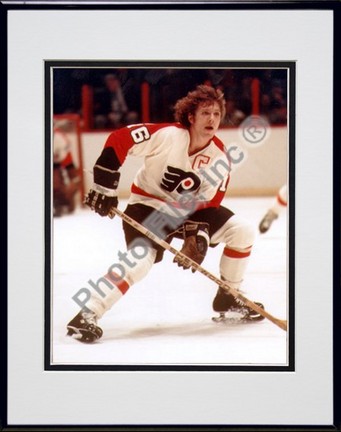 Bobby Clarke, Philadelphia Flyers Double Matted 8" X 10" Photograph in Black Anodized Aluminum Frame
