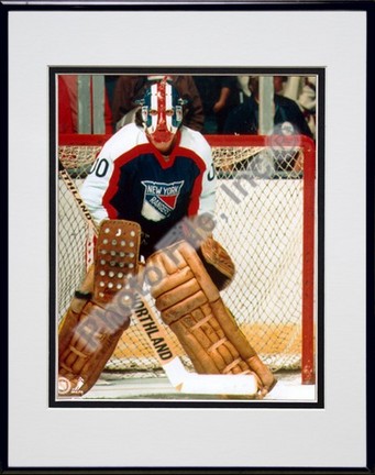 John Davidson, New York Rangers Double Matted 8" X 10" Photograph in Black Anodized Aluminum Frame
