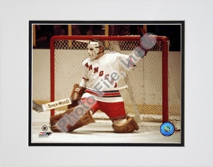 Eddie Giacomin, New York Rangers Double Matted 8" X 10" Photograph (Unframed)