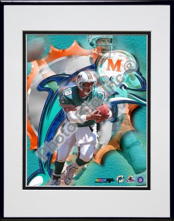 Dan Marino, Miami Dolphins "Portraits Plus" Double Matted 8" X 10" Photograph in Black Anodized Alum