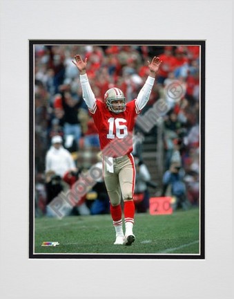 Joe Montana, San Francisco 49ers "Celebrating Touchdown" Double Matted 8" X 10" Photograph (Unframed