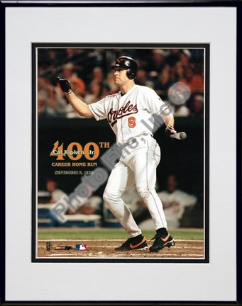 Cal Ripken, Jr., Baltimore Orioles "400th Career Home Run"" Double Matted 8" X 10" Photograph i