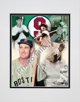 Ted Williams, Boston Red Sox "Legends Of The Game Composite" Double Matted 8" X 10" Photograph (Unfr
