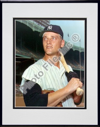 Roger Maris, New York Yankees Double Matted 8" X 10" Photograph in Black Anodized Aluminum Frame