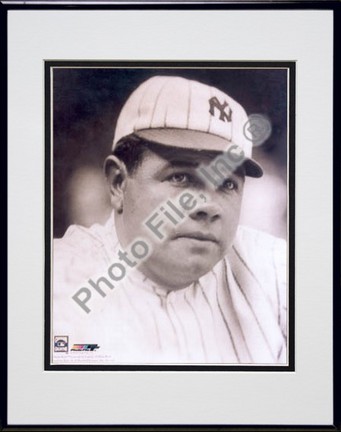 Babe Ruth, New York Yankees "Classic Portrait" Double Matted 8" X 10" Photograph in Black Anodized A