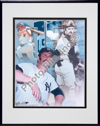 Thurman Munson, New York Yankees "Legends Of The Game Composite" Double Matted 8" X 10" Photograph i