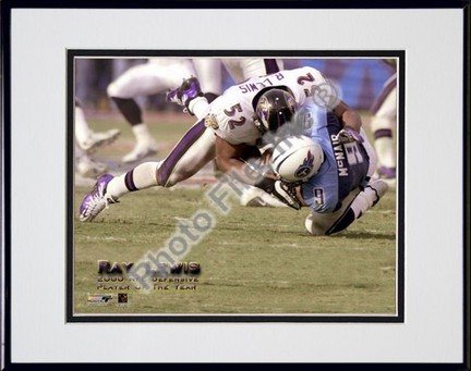 Ray Lewis, Baltimore Ravens "2000 Defensive Player Of The Year" Double Matted 8" X 10" Photograph in