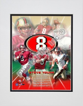 Steve Young "Legends of the Game Composite" Double Matted 8" X 10" Photograph (Unframed)