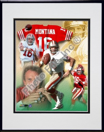 Joe Montana, San Francisco 49ers "Legends Of The Game Composite" Double Matted 8" X 10" Photograph i