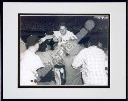 Bobby Thomson, New York Giants "1951 Home Run Celebration On Shoulders" Double Matted 8" X 10" Photo