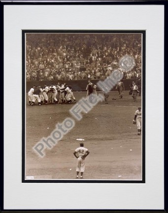 Bobby Thomson, New York Giants "1951 Home Run Celebration At Home Plate" Double Matted 8" X 10" Phot