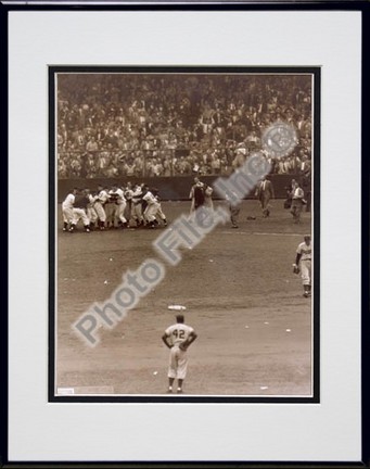 Bobby Thomson, New York Giants "1951 Home Run Celebration At Home Plate" Double Matted 8" X 10" Phot