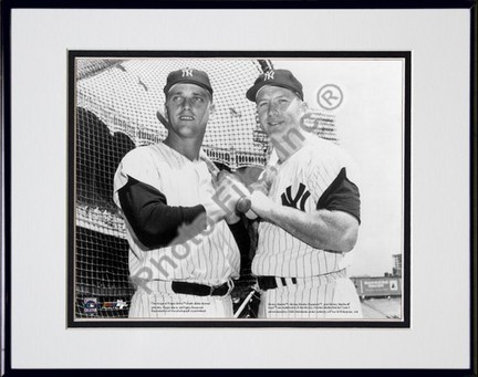Mickey Mantle and Roger Maris, New York Yankees "Horizontal" Double Matted 8" X 10" Photograph in Bl