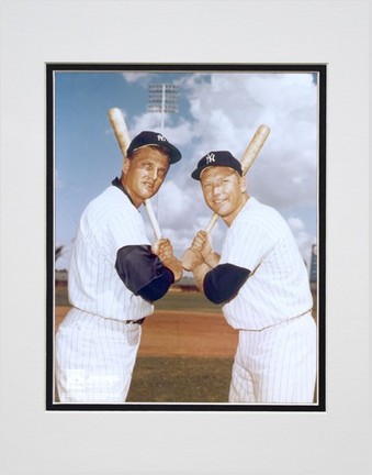 Mickey Mantle and Roger Maris, New York Yankees "Blue Sky" Double Matted 8" X 10" Photograph (Unfram