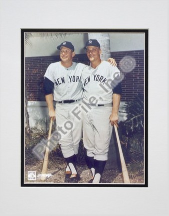 Mickey Mantle and Roger Maris, New York Yankees "Palm Trees" Double Matted 8" X 10" Photograph (Unfr