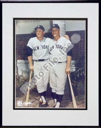 Mickey Mantle and Roger Maris, New York Yankees "Palm Trees" Double Matted 8" X 10" Photograph in Bl