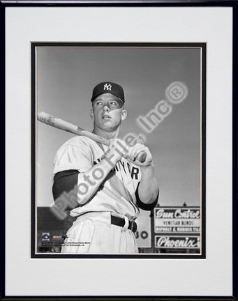 Mickey Mantle, New York Yankees "With Bat Looking Towards His Right" Double Matted 8" X 10" Photogra