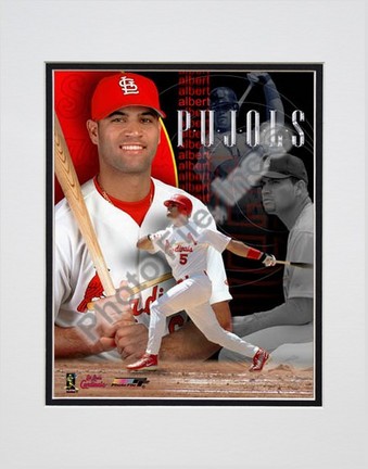 Albert Pujols, St. Louis Cardinals "Team Composite" Double Matted 8" X 10" Photograph (Unframed)