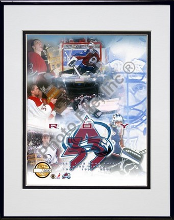 Patrick Roy, Colorado Avalanche Limited Edition Double Matted 8" X 10" Photograph in Black Anodized Aluminum F