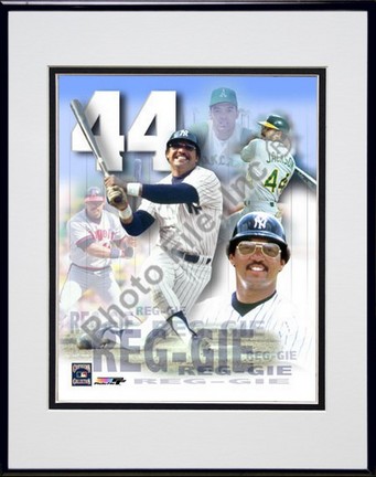 Reggie Jackson, Double Matted 8" X 10" Photograph in Black Anodized Aluminum Frame