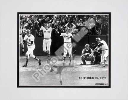 Carlton Fisk, Boston Red Sox Double Matted 8" X 10" Photograph (Unframed)