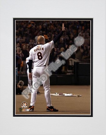 Cal Ripken, Jr., Baltimore Orioles "Last Game Waving" Double Matted 8" X 10" Photograph (Unframed)