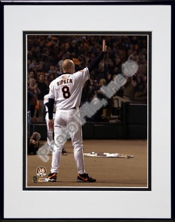 Cal Ripken, Jr., Baltimore Orioles "Last Game Waving" Double Matted 8" X 10" Photograph in Black Ano