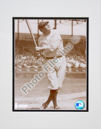 Babe Ruth, New York Yankees Double Matted 8" X 10" Photograph (Unframed)