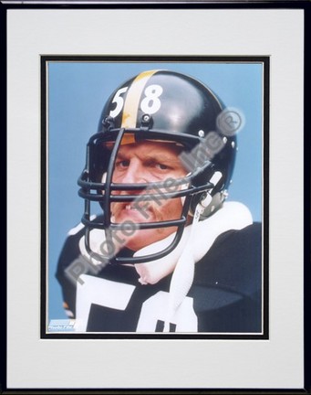 Jack Lambert, Pittsburgh Steelers Double Matted 8" X 10" Photograph in Black Anodized Aluminum Frame