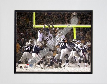 Adam Vinatieri, "Game Winning Field Goal 2001 Divisional Playoffs" Double Matted 8" X 10" Photograph