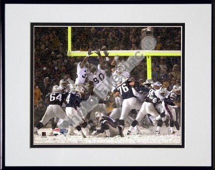 Adam Vinatieri, "Game Winning Field Goal 2001 Divisional Playoffs" Double Matted 8" X 10" Photograph