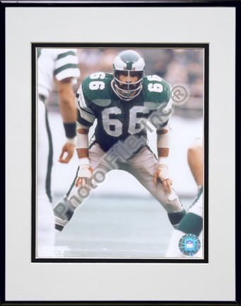 Bill Bergey, Philadelphia Eagles Double Matted 8" X 10" Photograph in Black Anodized Aluminum Frame