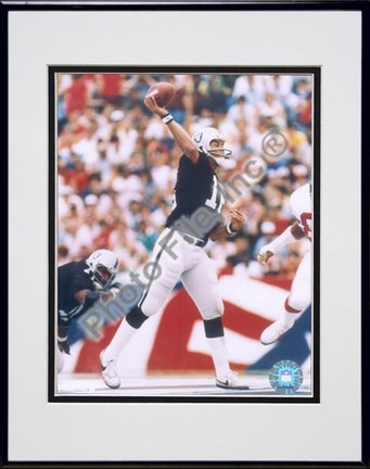 Jim Plunkett, Oakland Raiders Double Matted 8" X 10" Photograph in Black Anodized Aluminum Frame