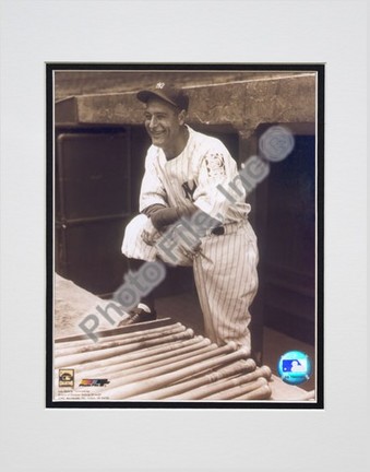 Lou Gehrig, New York Yankees (Posing) Double Matted 8" X 10" Photograph (Unframed)