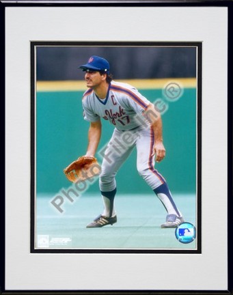 Keith Hernandez, New York Mets Double Matted 8" X 10" Photograph in Black Anodized Aluminum Frame