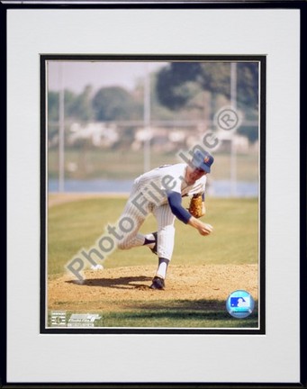 Nolan Ryan, New York Mets Double Matted 8" X 10" Photograph in Black Anodized Aluminum Frame