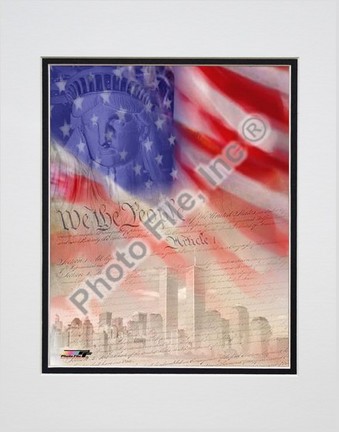 Flag / Patriotic Collage Double Matted 8" X 10" Photograph (Unframed)