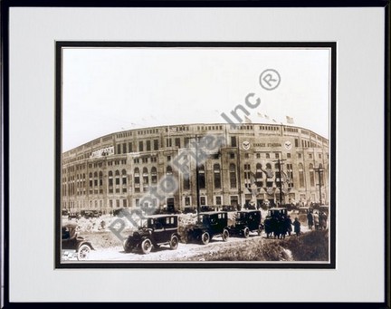 New York Yankees "Outside / Sepia" Double Matted 8" X 10" Photograph in Black Anodized Aluminum Fram