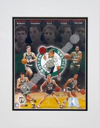 Boston Celtics "Big Five Legends Composite" Double Matted 8" X 10" Photograph (Unframed)