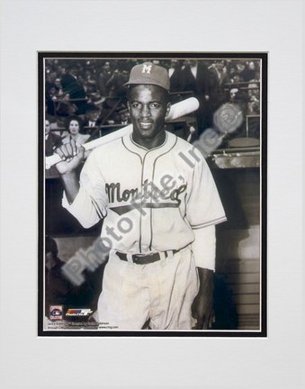 Jackie Robinson, Montreal Royals Double Matted 8" X 10" Photograph (Unframed)