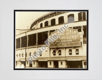 Chicago Cubs "Outside / Sephia" Double Matted 8" X 10" Photograph (Unframed)
