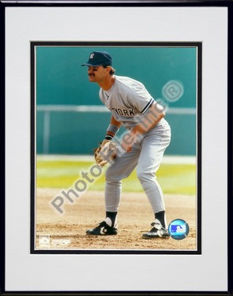 Don Mattingly, New York Yankees "Fielding" Double Matted 8" X 10" Photograph in Black Anodized Alumi